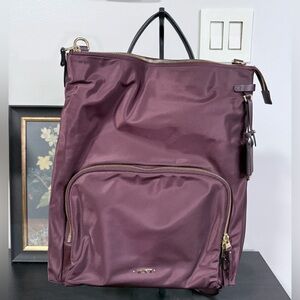 NWT Tumi Women Jackie Convertible Crossbody Backpack Voyager Red Burgundy